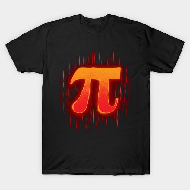 Greek Pi - Orangey Red T-Shirt by DCLawrenceUK